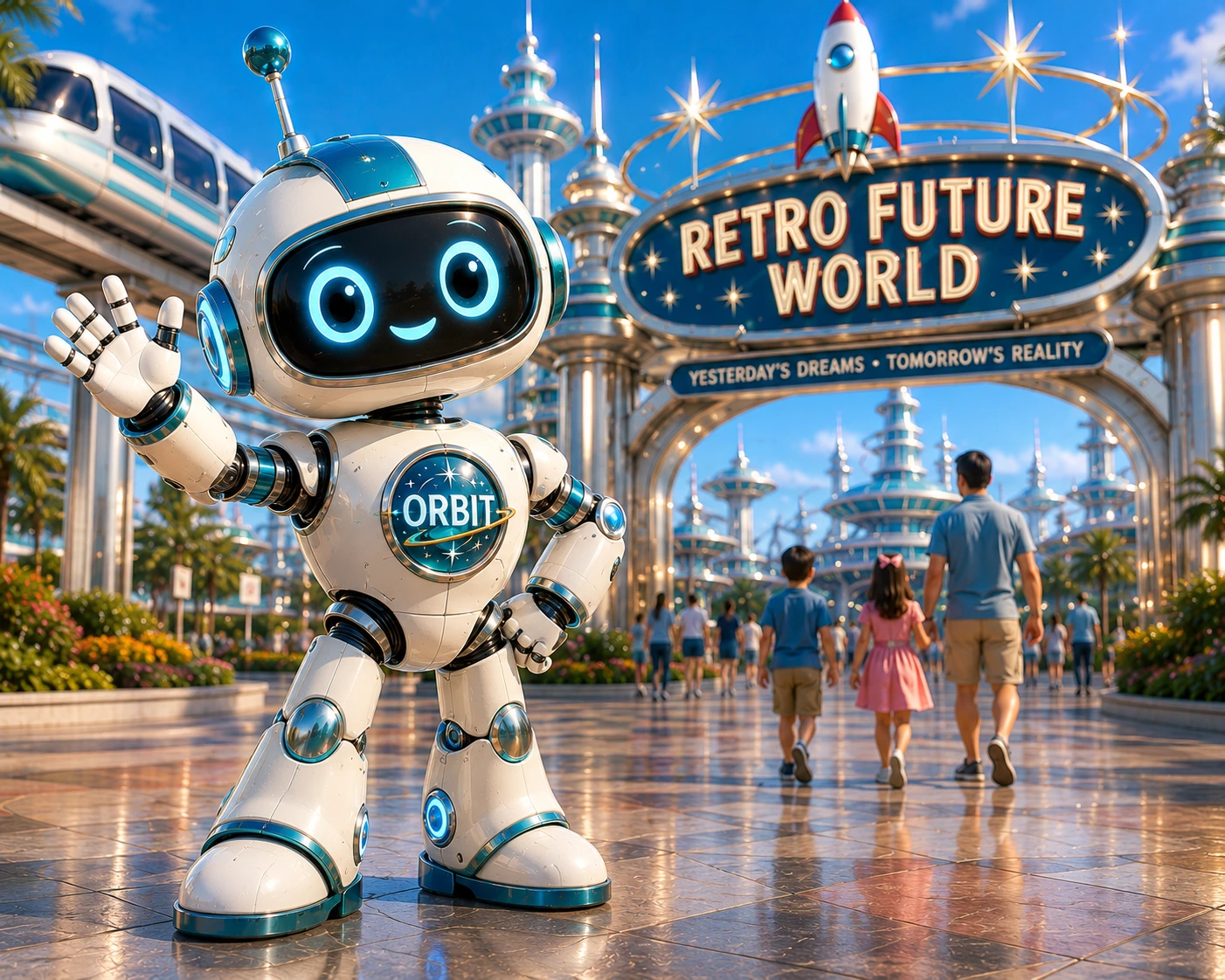 Orbit at Retro Future World — concept illustration
